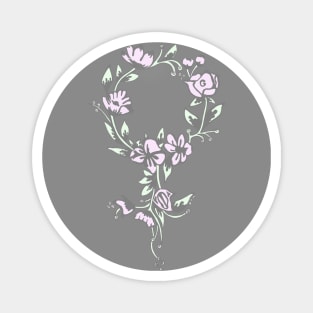 Floral Feminist Symbol Magnet